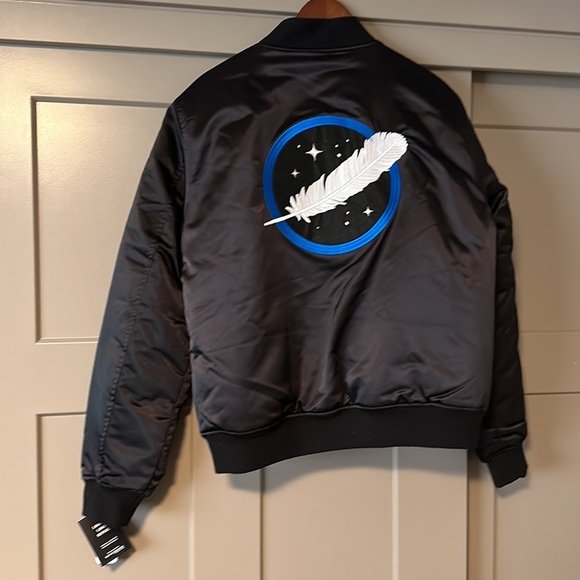 Men’s Satin Bomber Jacket Blue Origin - Picture 6 of 8
